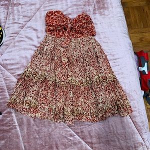 Free people strapless mini dress